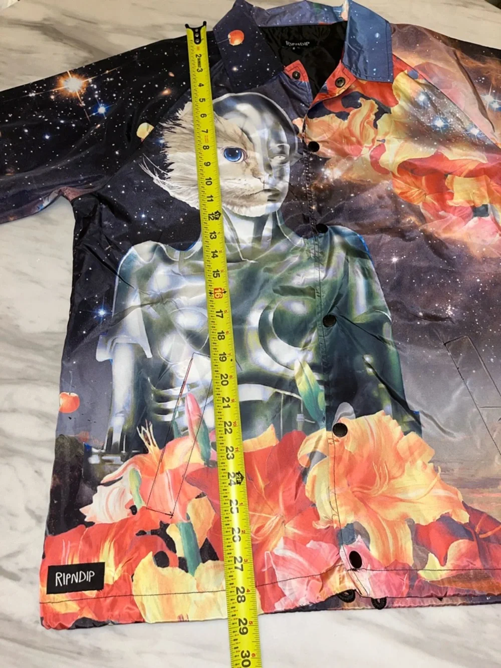 Ripndip Galaxy Cat Alien Jacket Mens Large Space Graphic Streetwear - Picture 6 of 11